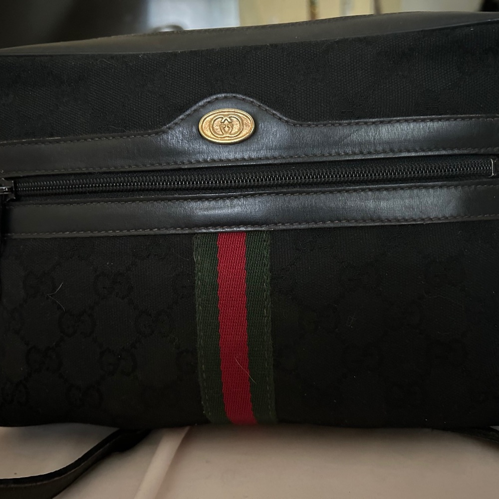 Vintage Gucci GG Canvas Web Sherry Line bag